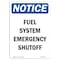 Signmission OSHA Notice, 7" Height, Fuel System Emergency Shutoff Sign, 7" X 5", Portrait OS-NS-D-57-V-12951 - alternate 1